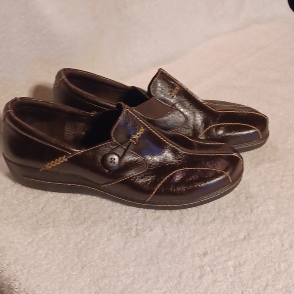 Rockport slip on shoes leather brown women's size 8.5
